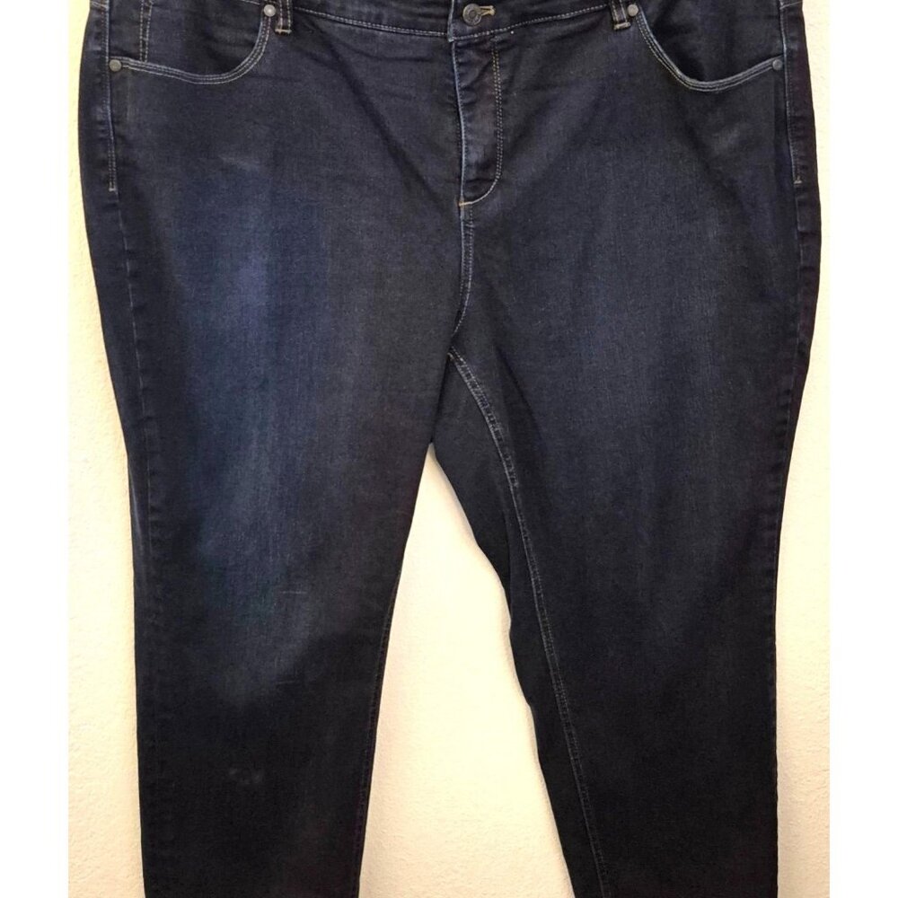 Talbots Classic Straight Leg Five Pocket Dark Wash Jeans Size 22WP GUC